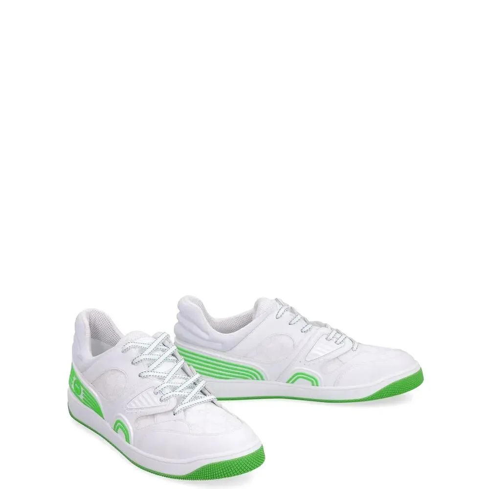 GUCCI Demetra GG Supreme Basket Low Top Sneakers Green White Men's Size 12 NEW